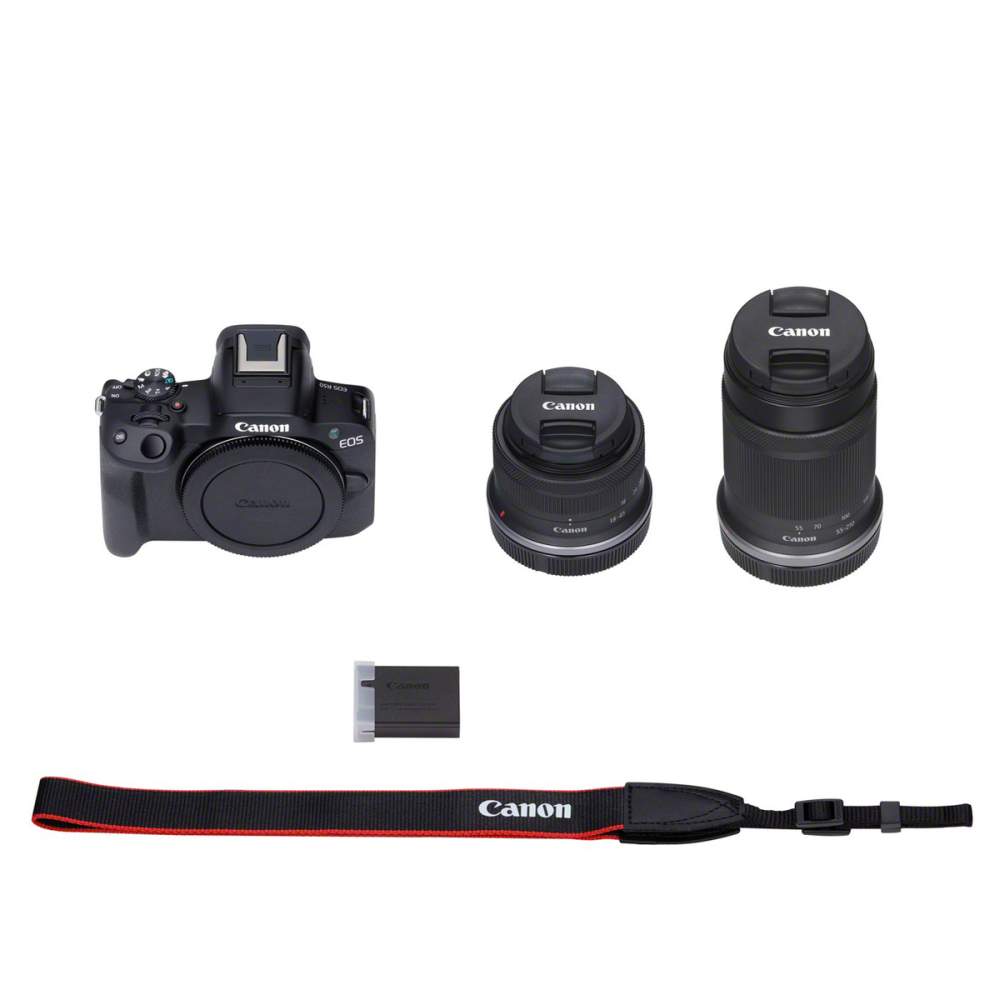 Canon EOS R50+RF-S 18-45mm + 55-210mm black