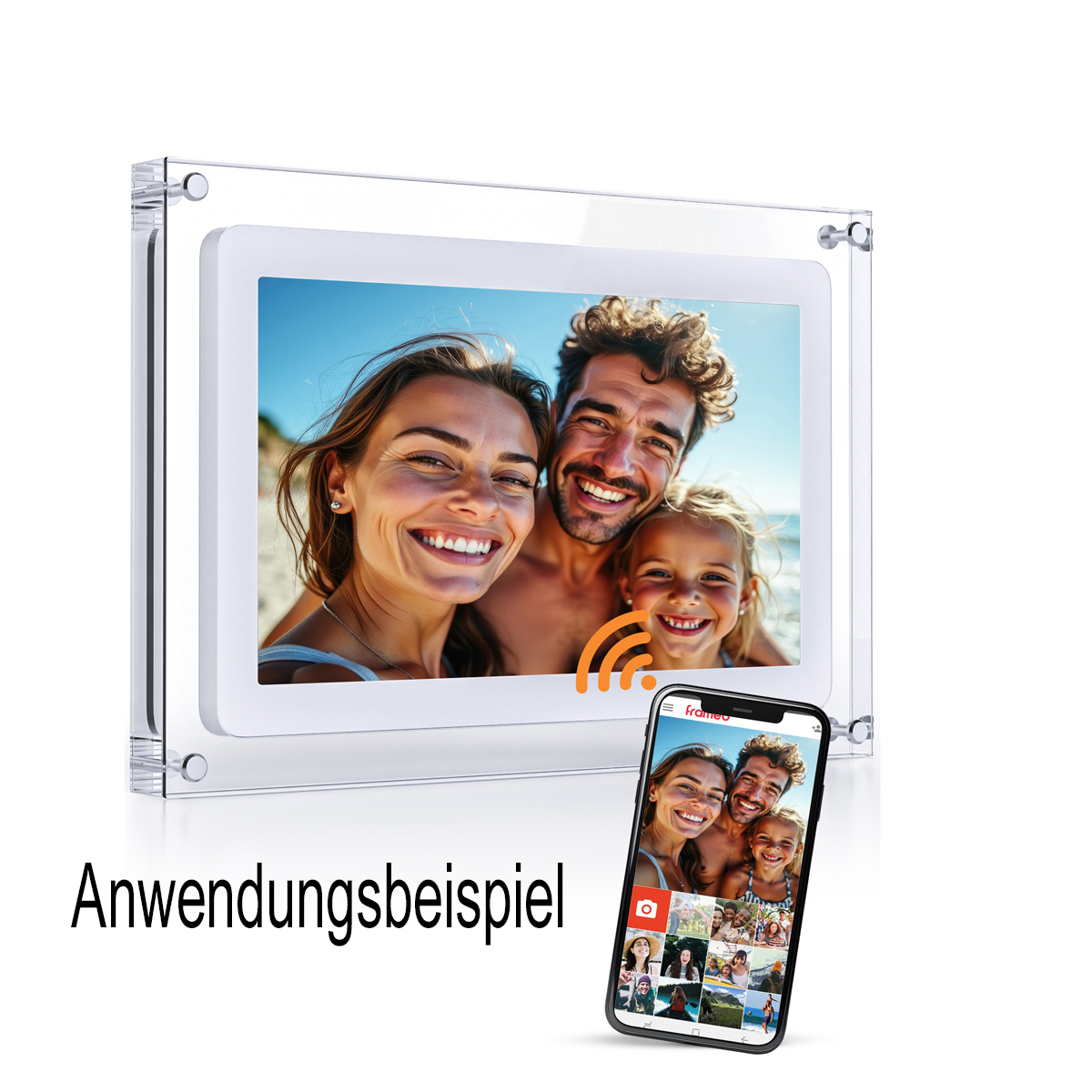 Pora 10" DPF-106  weiß/Acryl Digitaler Bilderrahmen