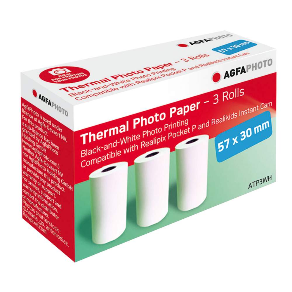 AgfaPhoto ATP3WH Thermopapier 3 Rollen
