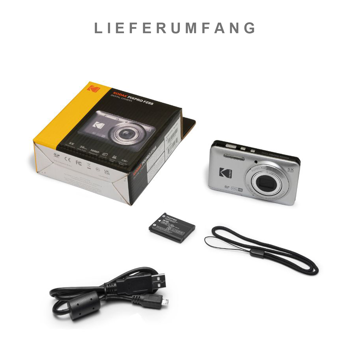 Kodak PixPro FZ55 silber, Digitalkamera