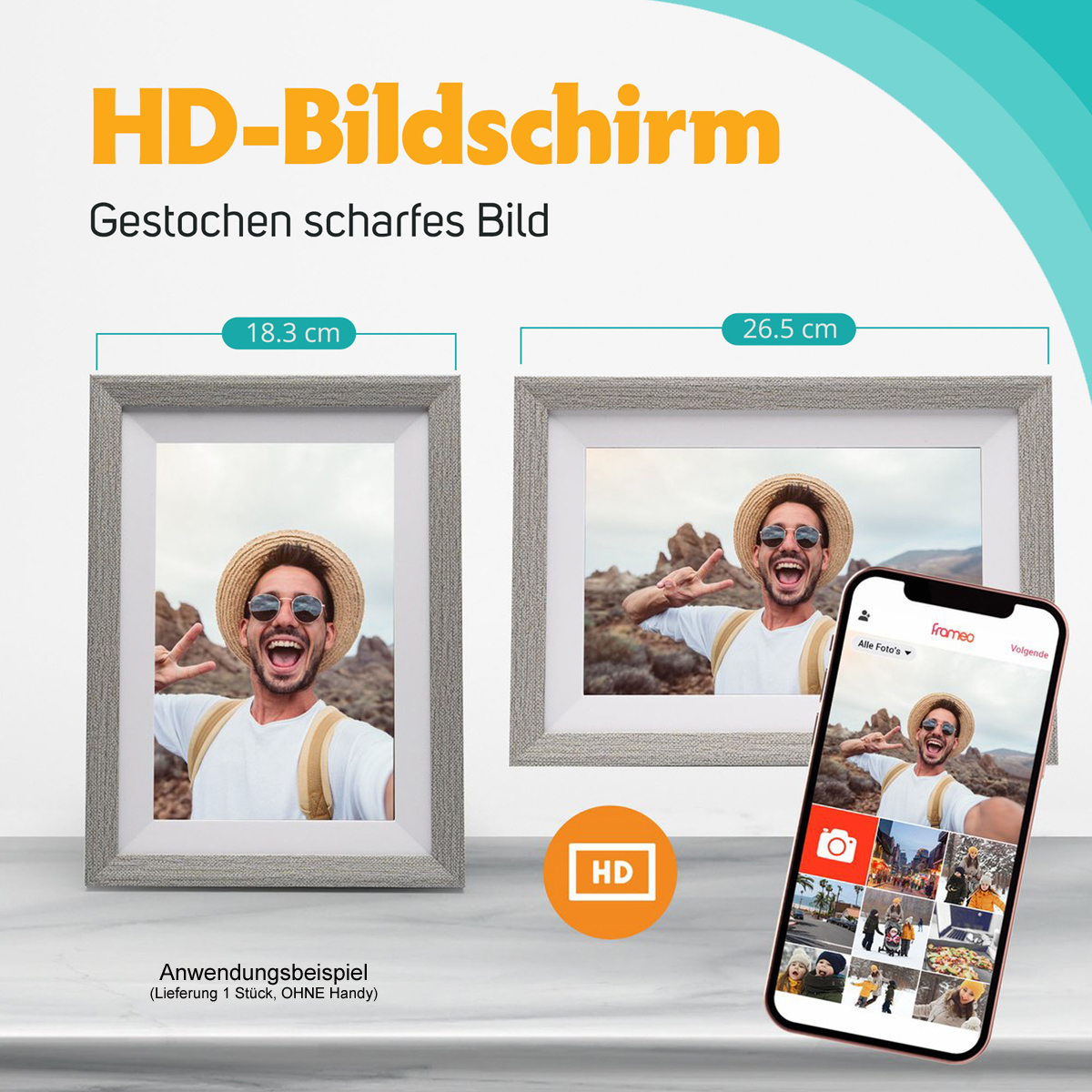 Pora 10" WF-105T-SL weiß/silber Digitaler Bilderrahmen