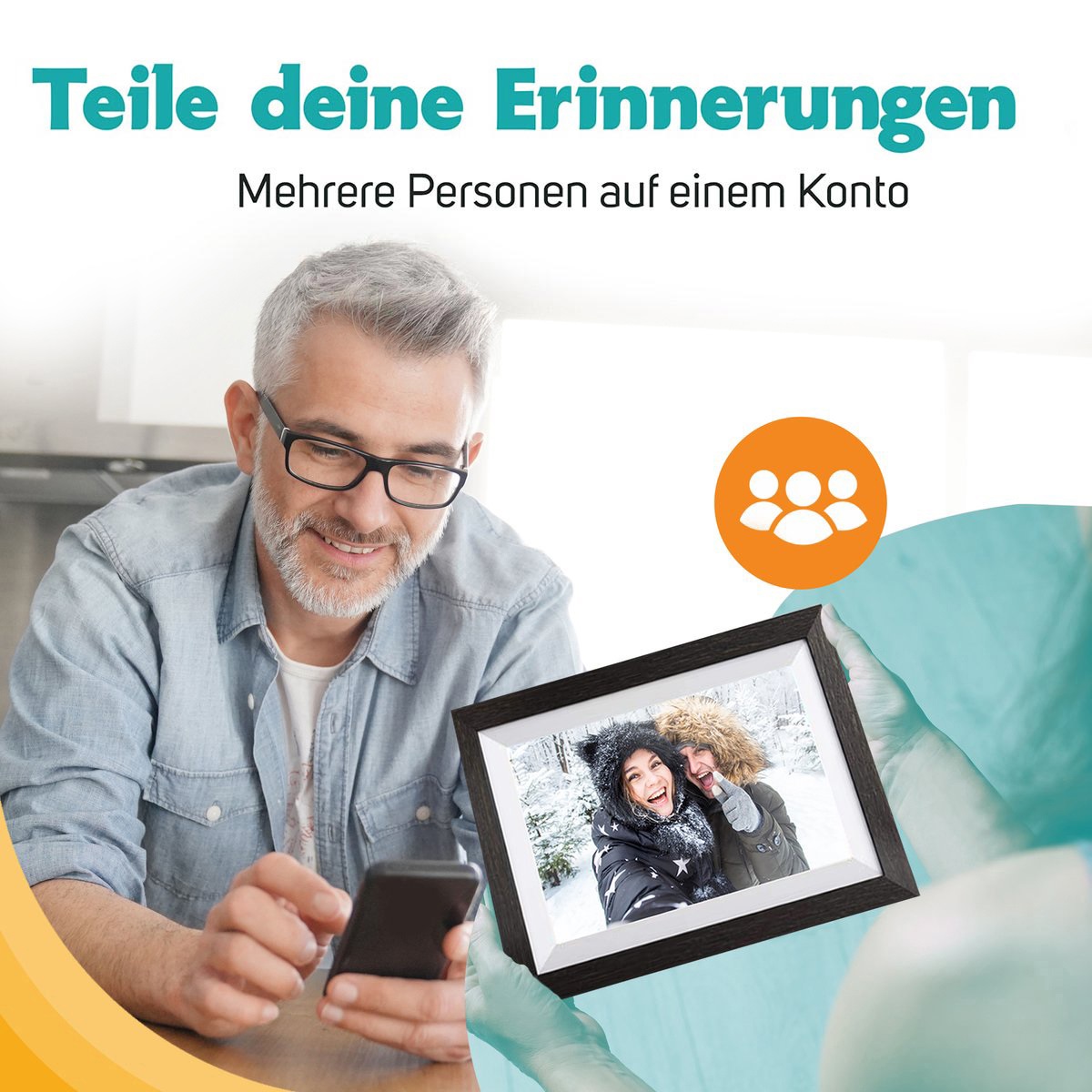 Pora 10" WF-105T-BL Schwarz digitaler Bilderrahmen