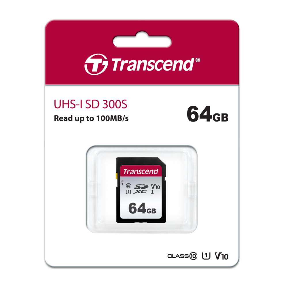 Transcend 64GB SDXC-Karte 300S UHS-I U1 V10 100/20MB/s