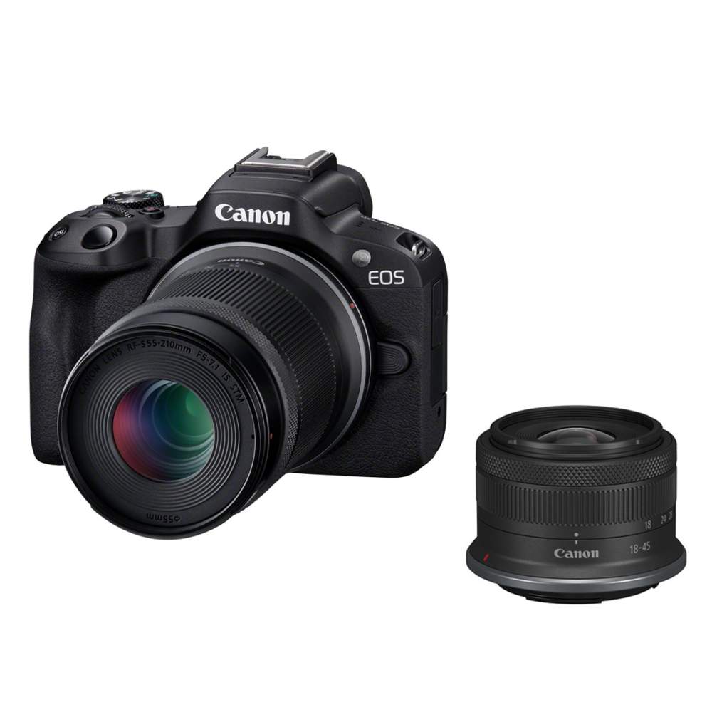 Canon EOS R50+RF-S 18-45mm + 55-210mm black