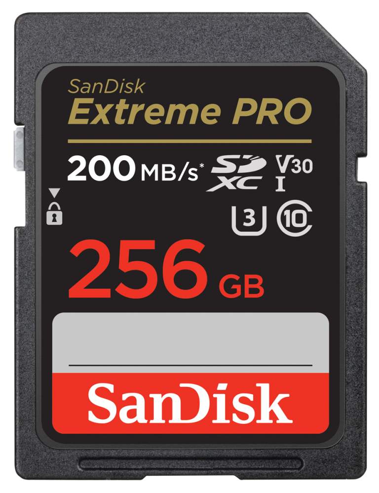 SDXC Card Extreme Pro 256GB U3 V30 200MB Sandisk