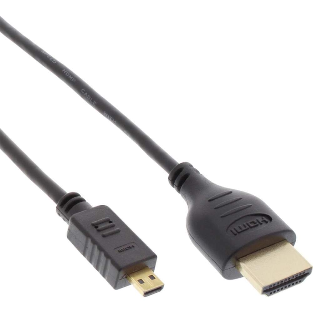 Inline HDMI A auf Micro D 1m Premium