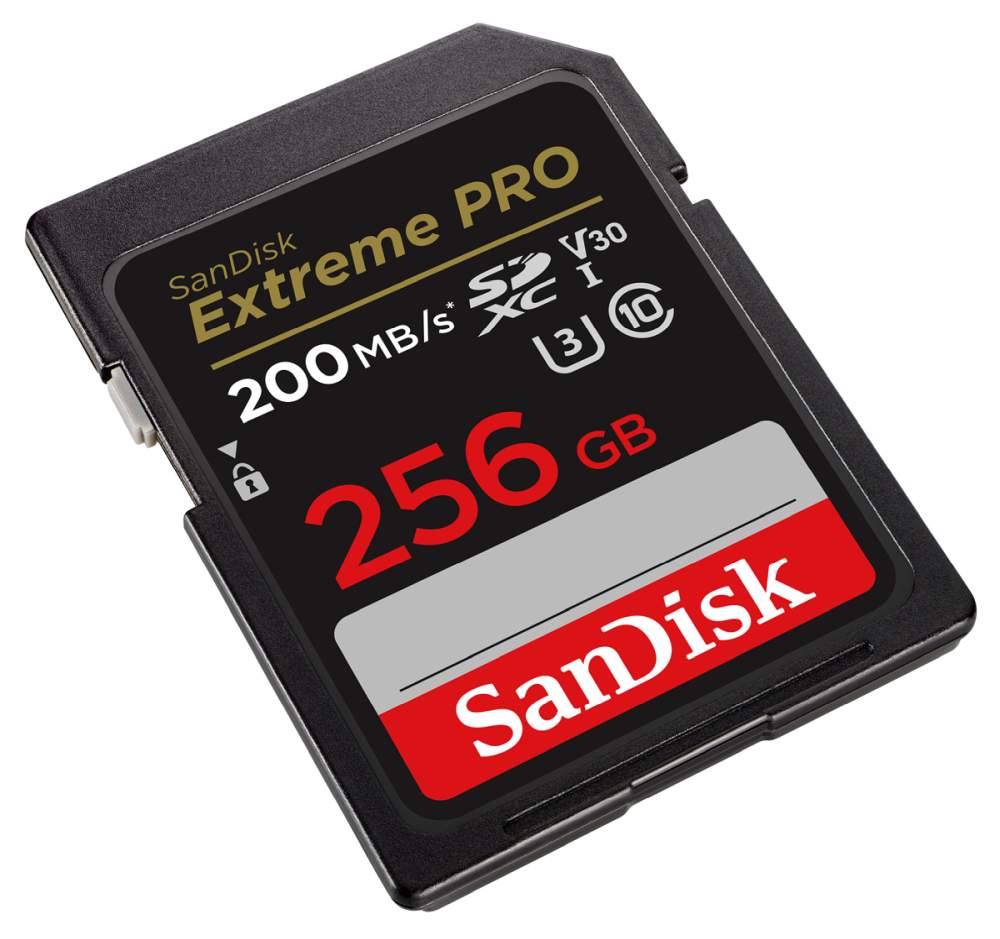 SDXC Card Extreme Pro 256GB U3 V30 200MB Sandisk