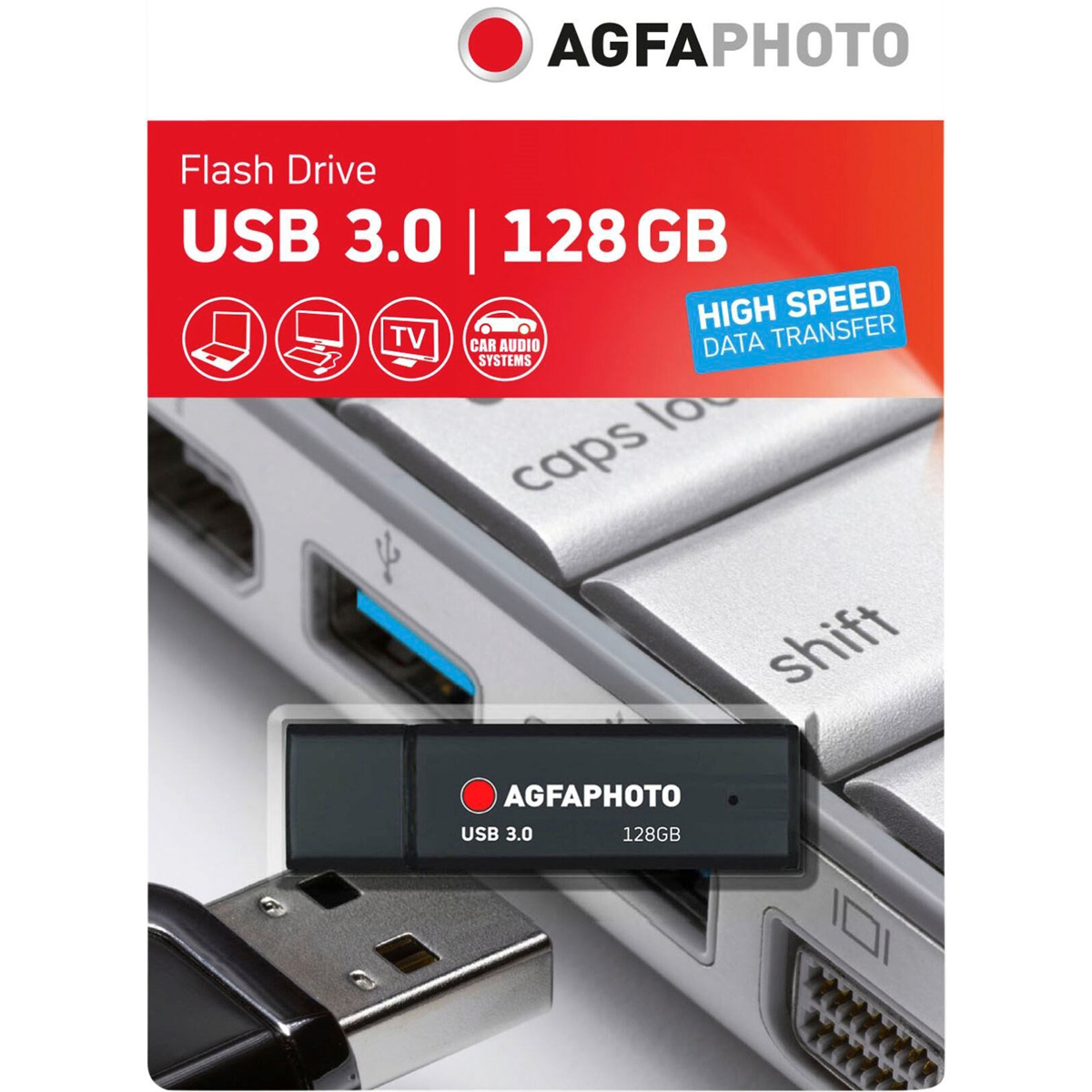 AgfaPhoto USB-Stick 128 GB, USB-A  3.0 schwarz