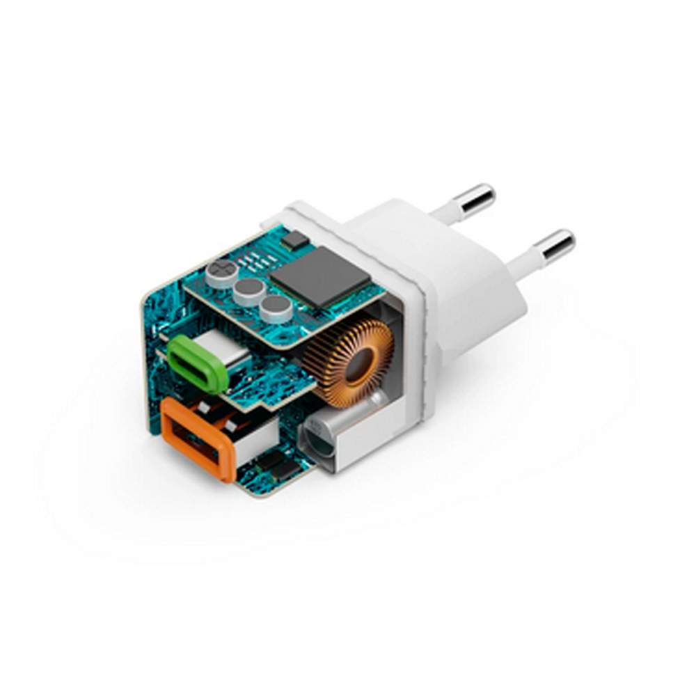 Hama 20W Schnellladegerät, 1x USB-C PD, 1x USB-A QC, Mini Ladegerät, weiß