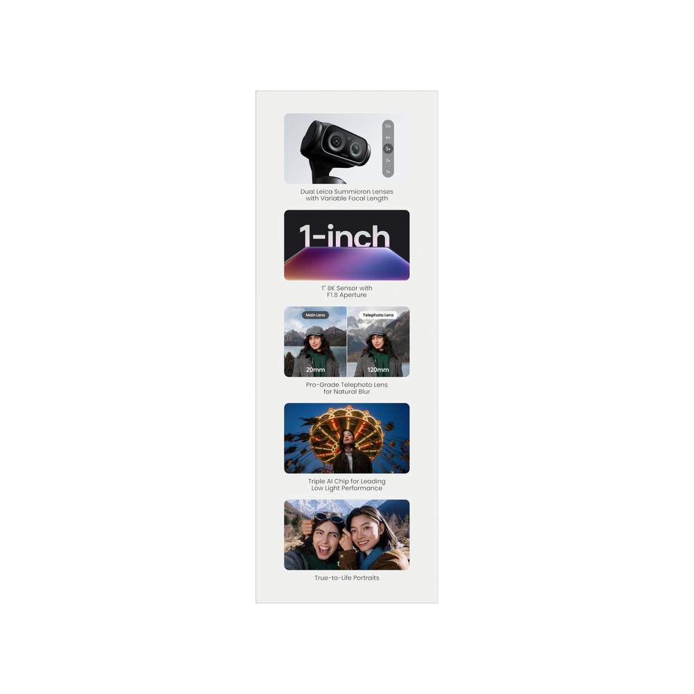 insta360 Luna ultra bundle standard Dual Lens Gimbal Kamera	 8K/30fps