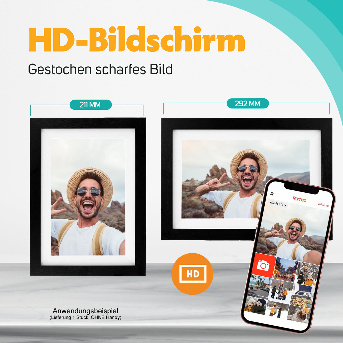 Pora 10" WF-105T-BL Schwarz digitaler Bilderrahmen